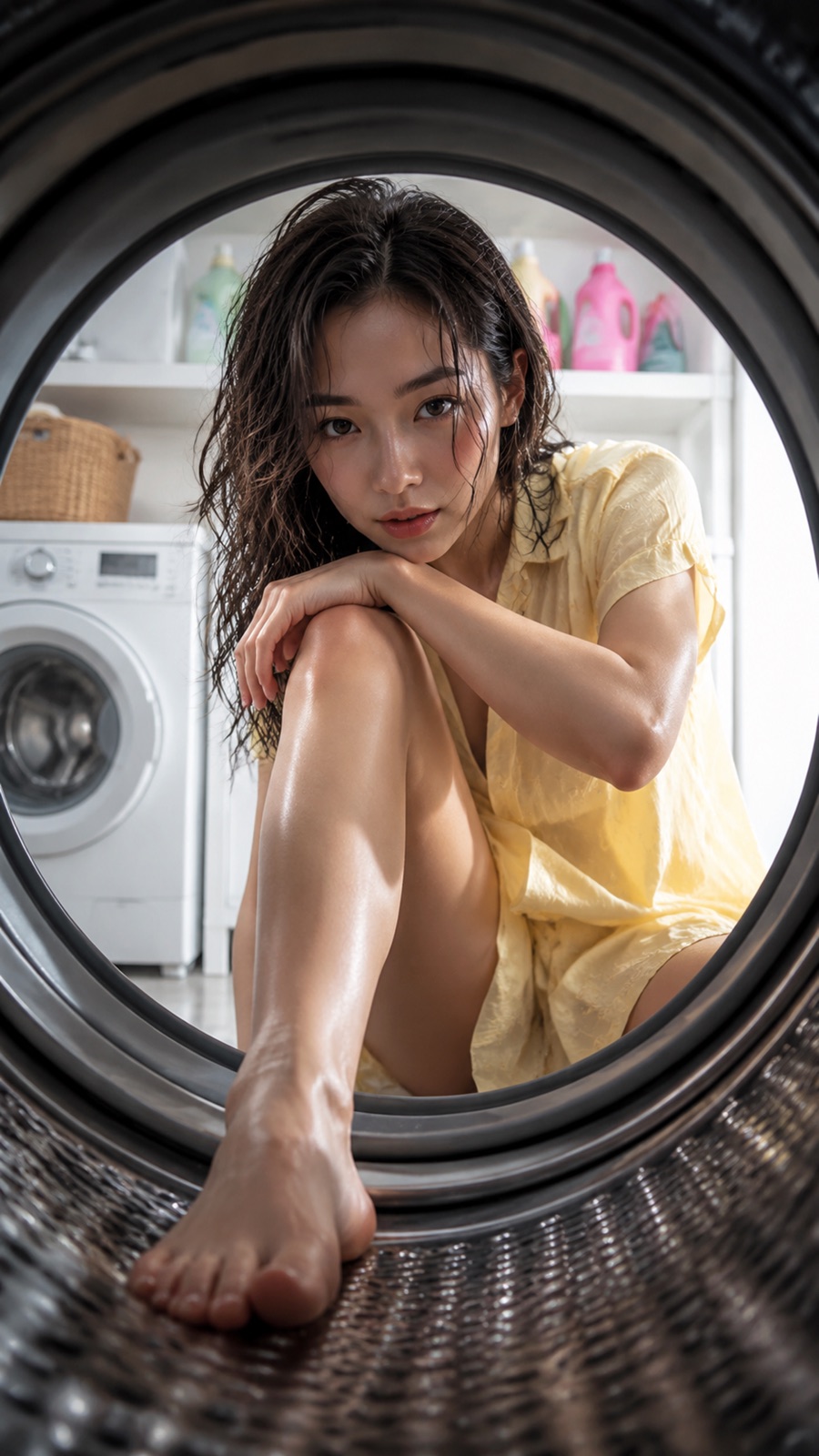 Inside the washer